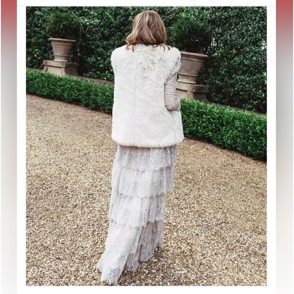 ANTONIO MELANI Silver Lace Tiered Maxi Dress - Picture 6 of 13